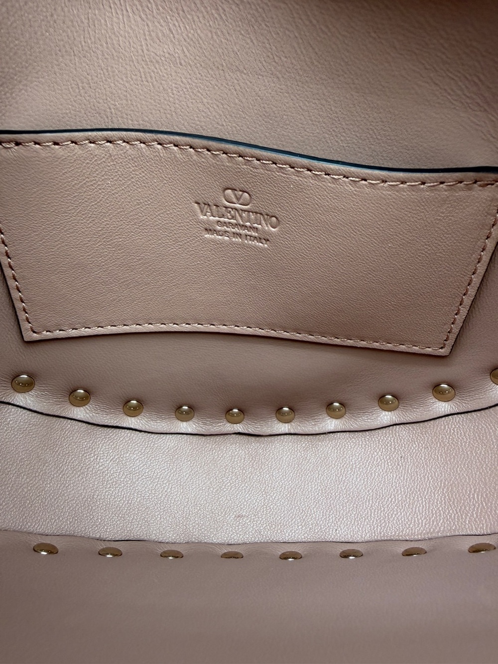 NEW VALENTINO GARAVANI LEATHER ROCKSTUD MINI HOBO GOLD BAG PURSE AUTHENTIC! - Picture 13 of 14